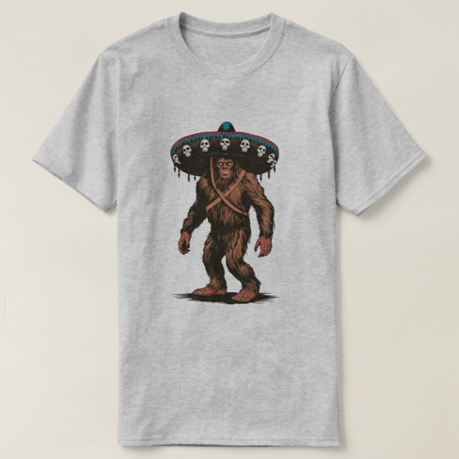 Camiseta Gran Sombrero de Pie de Grande Día de Muertos Méxi (Diseño del anverso)