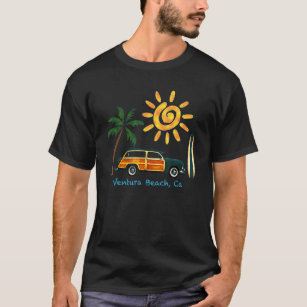Camiseta Gran Surf De Madera En Playa Ventura