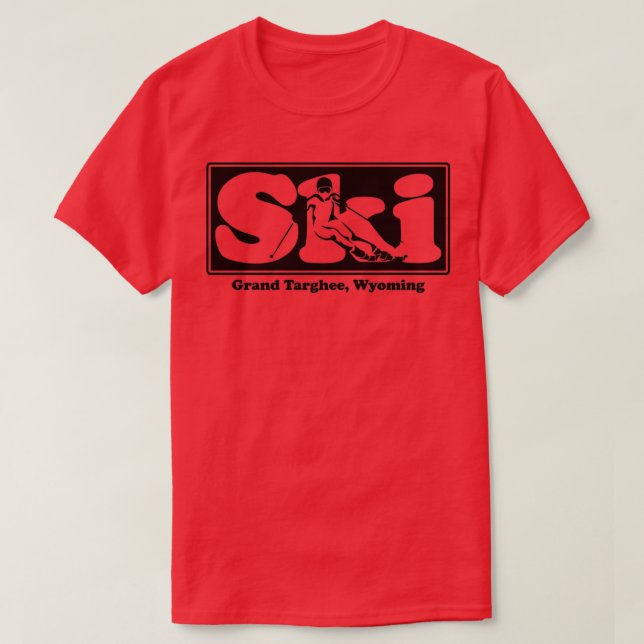 Camiseta Gran Targhee, Gráfica Wyoming SKI para esquiar su (Diseño del anverso)