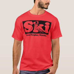 Camiseta Gran Targhee, Gráfica Wyoming SKI para esquiar su