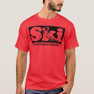 Camiseta Gran Targhee, Gráfica Wyoming SKI para esquiar su