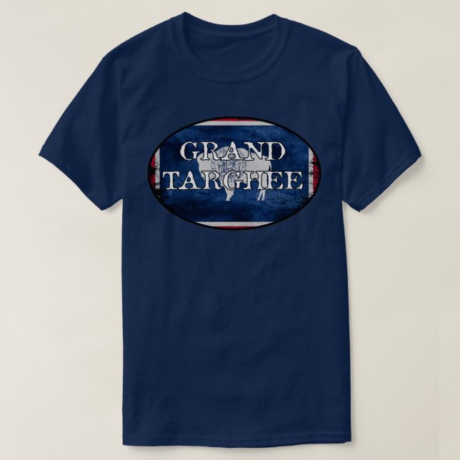 Camiseta Gran Targhee Wyoming Bandera Pegatina de búfalos (Diseño del anverso)