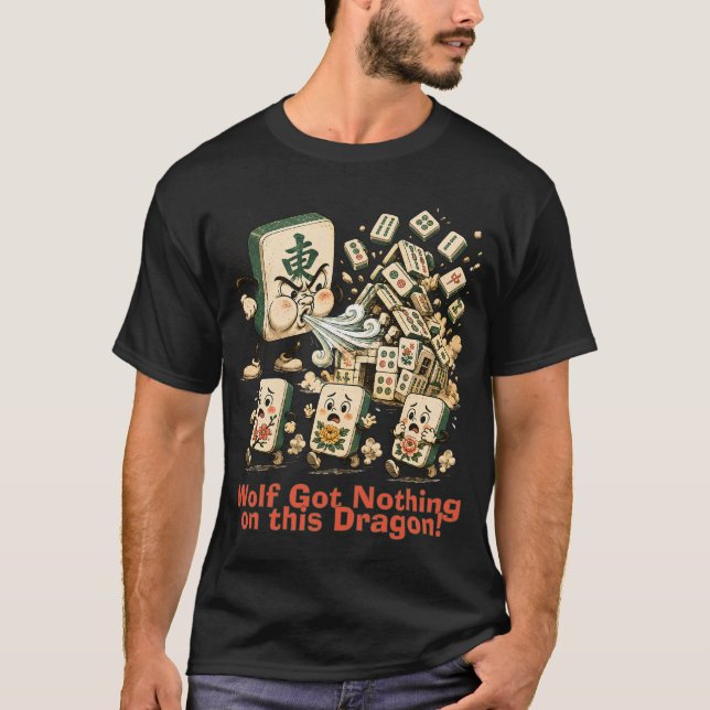 Camiseta Gran Teja de Mahjong de Dragón Malvado (Anverso)