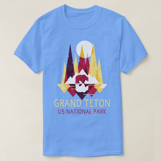 Camiseta Gran Teton Parque Nacional Estadounidense Camping  (Diseño del anverso)