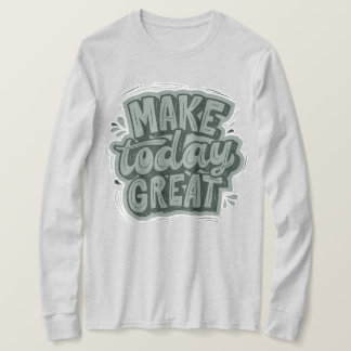 Camiseta Gran texto de sabio verde l cita motivadora gris