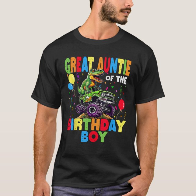 Camiseta Gran Tía Del Niño De Cumpleaños Dinosaur Rex Mons (Anverso)
