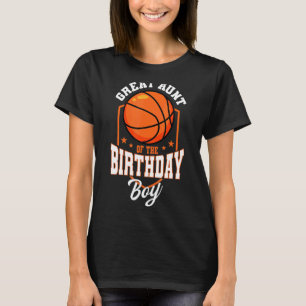 Camiseta Gran Tía Del Tema Del Baloncesto De Birthday Boy