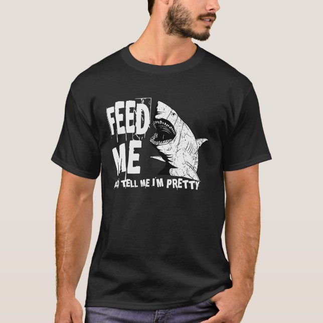 Camiseta Gran tiburón blanco alimentarme con el mayor depre (Anverso)