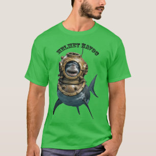 Camiseta Gran Tiburón Blanco Dentro de un Casco de Buceo UR