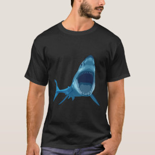 Camiseta Gran tiburón blanco enojado Ilustracion de boca ab