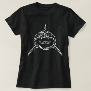 Camiseta Gran tiburón blanco y negro tribal