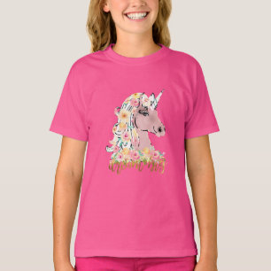 Camiseta Gran Unicornio Floral de los Sueños