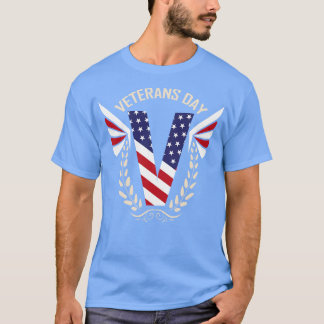 Camiseta Gran V En Los Colores De Bandera De Ee.Uu. Con Hoj