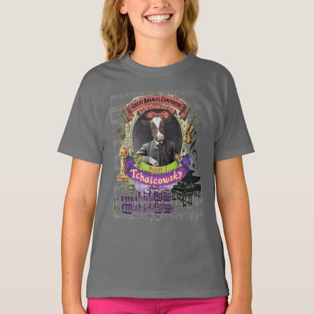 Camiseta Gran vaca animal de Tchaikovsky del compositor de (Anverso)