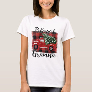 Camiseta Grana bendita Camión Rojo Vintage Árbol de Navidad