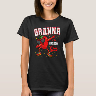 Camiseta Grana Del Chica De Cumpleaños Dabbing Strawberry B