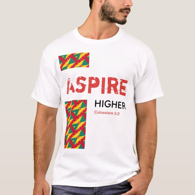 Camiseta Granada ASPIRE HIGHER Escritura Cristiana (Anverso)