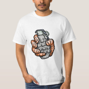 Camiseta Granada De Mano Al Estilo De Los Comics