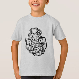 Camiseta Granada De Mano Al Estilo De Los Comics