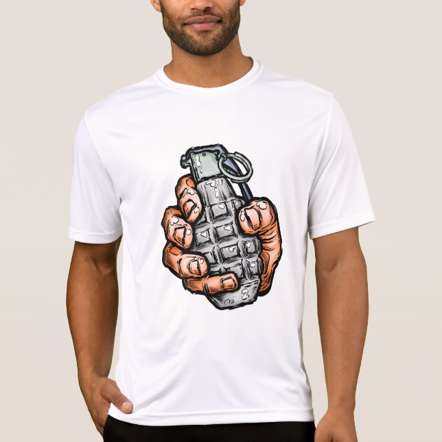 Camiseta Granada De Mano Al Estilo De Los Comics (Anverso)