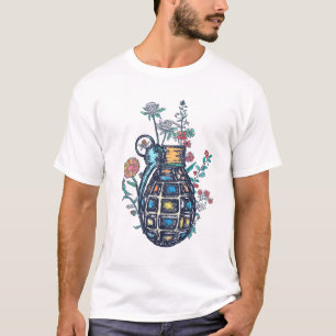 Camiseta Granada de mano Base de flores
