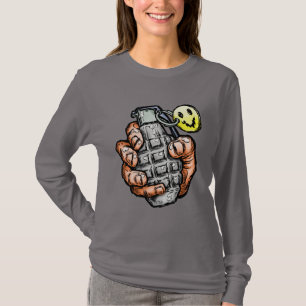 Camiseta Granada de mano con cara feliz, estilo de historie