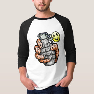 Camiseta Granada de mano con cara feliz, estilo de historie