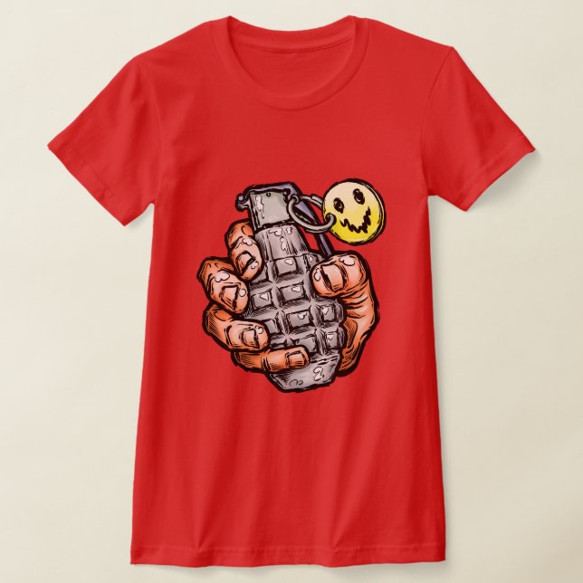 Camiseta Granada de mano con cara feliz, estilo de historie (Distribución)