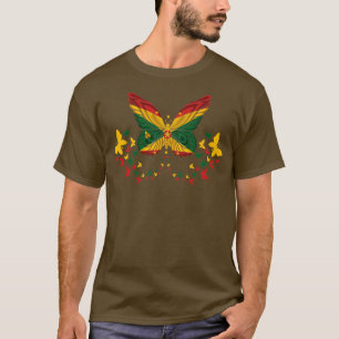 Camiseta Granada Granada Granada Bandera Granadina Mariposa