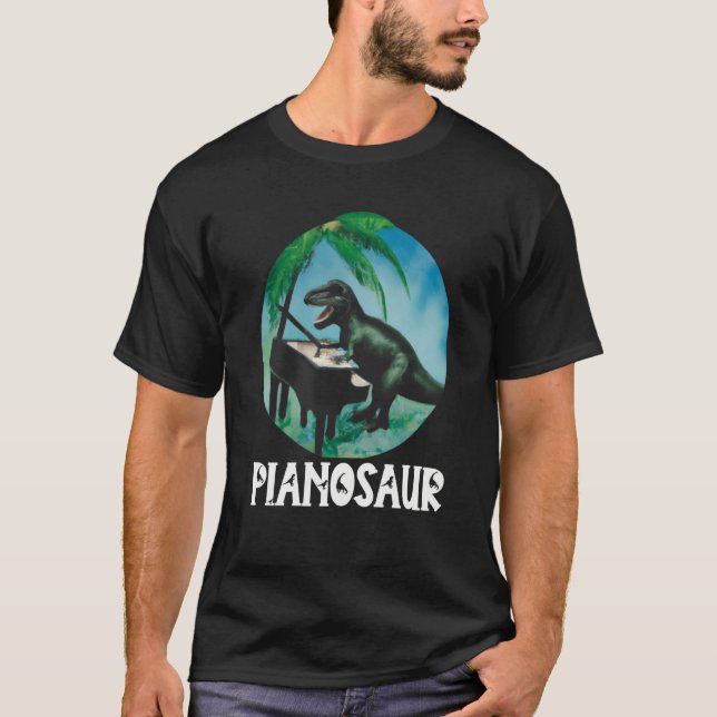 Camiseta Grand Piano Kids Pianist Dinosaur Music Piano  1 (Anverso)