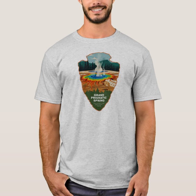 Camiseta Grand Prismatic Spring Yellowstone Arrowhead (Anverso)