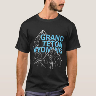Camiseta Grand teton mountain peaks wyoming minimalist line