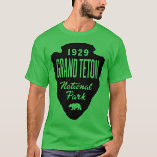 Camiseta Grand Teton National Park Bear Arrowhead Black