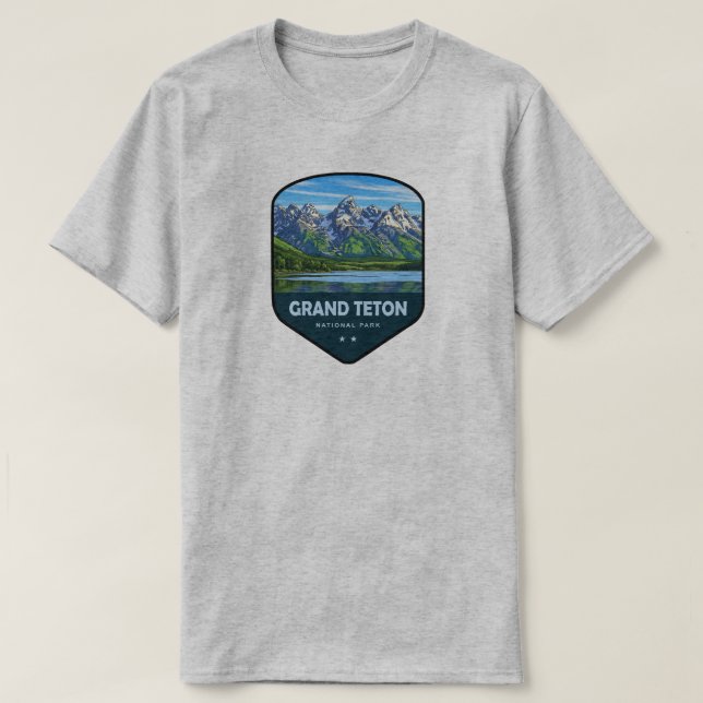 Camiseta Grand Teton National Park Shield (Diseño del anverso)