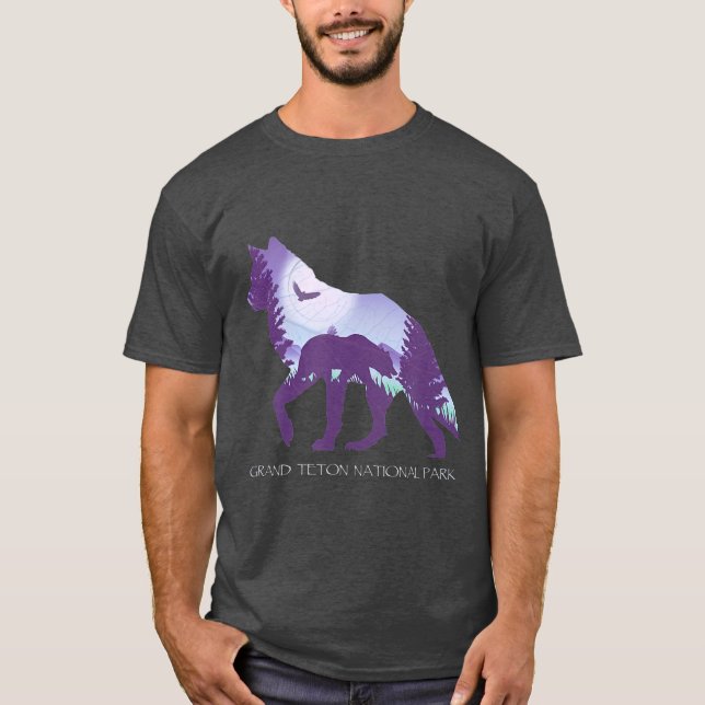 Camiseta Grand Teton National Park Wyoming Wolf (Anverso)
