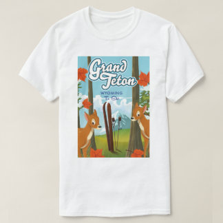 Camiseta Grand Teton Wyoming para esquiar.