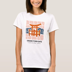 Camiseta Grand Torii Gate Itsukushima Japón viajes floridos