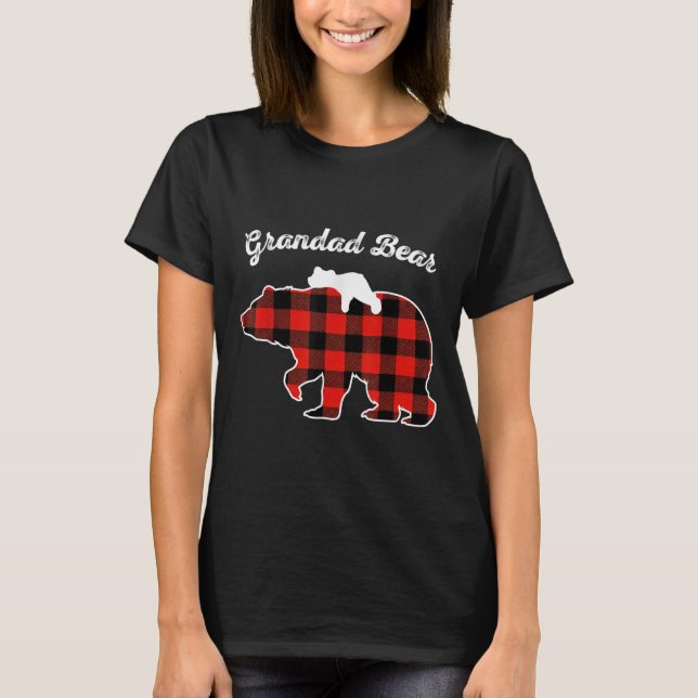 Camiseta Grandad Bear Flannel Red Plaid Pajama Family Match (Anverso)