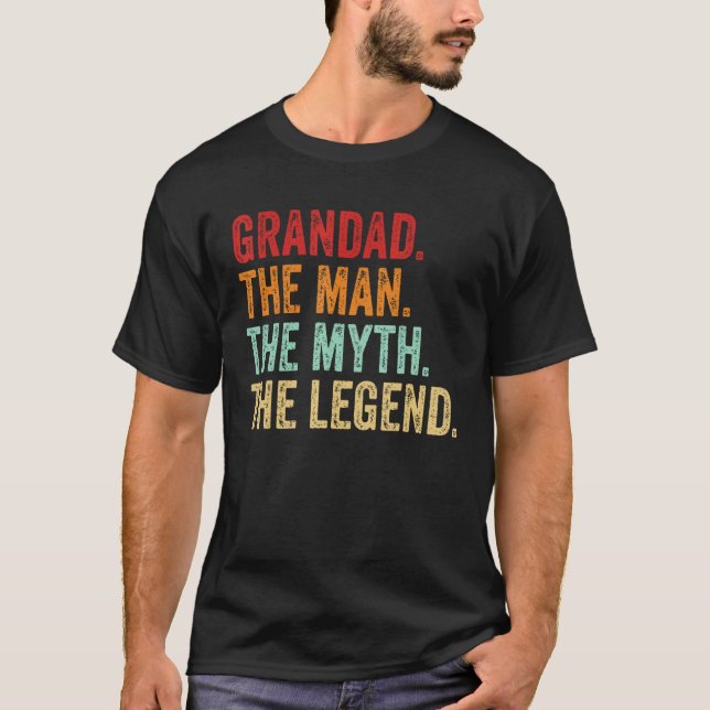 Camiseta Grandad THE MAN THE MYTH THE LEGEND Dad Grandpa Fa (Anverso)