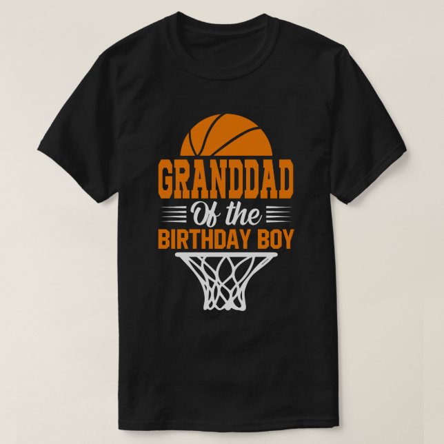 Camiseta GRANDDAD Del Básquetbol De Los Niños De Cumpleaños (Diseño del anverso)