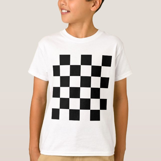 Camiseta Grande a cuadros - blanco y negro (Anverso)