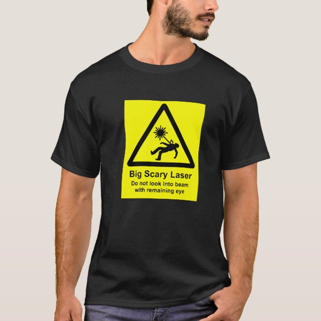 Camiseta grande, asustadiza para hombre del laser (Anverso)