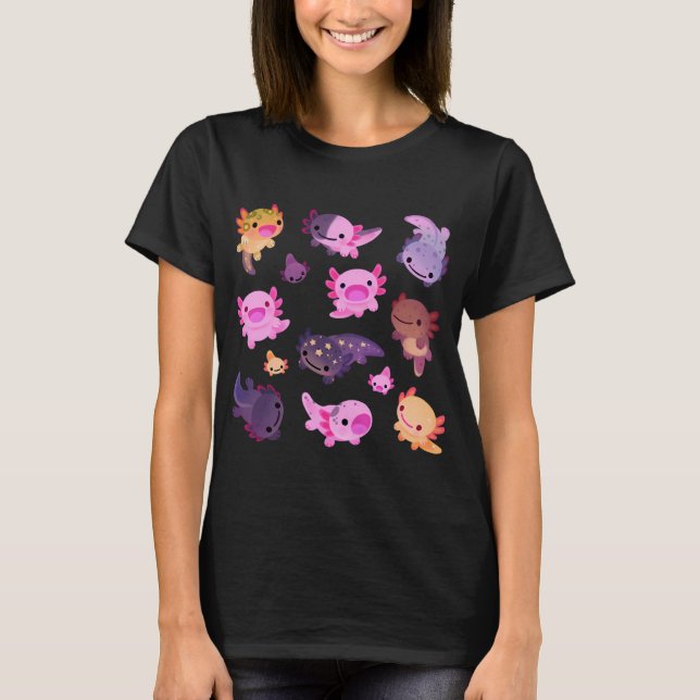 Camiseta grande de axolotl feliz (Anverso)