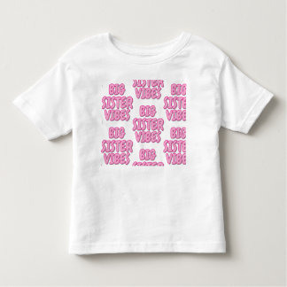 Camiseta grande de hermana rosa y blanca