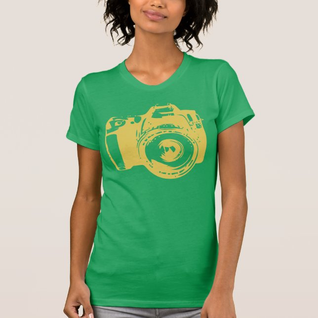 Camiseta grande de la fotografía de la cámara (Anverso)