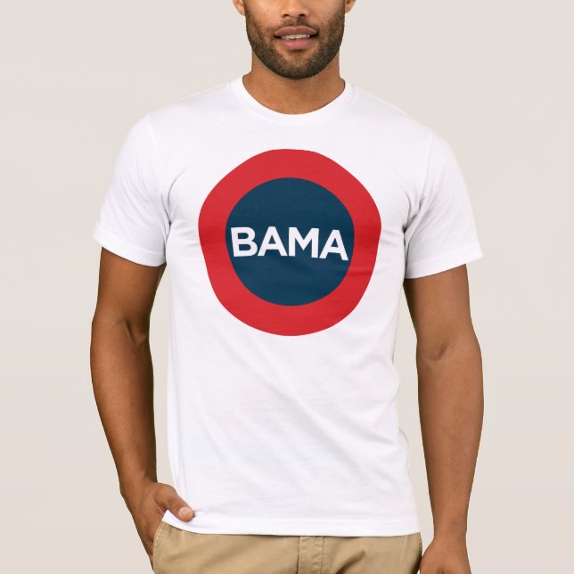 Camiseta grande del rojo de Obama, blanca y azul (Anverso)