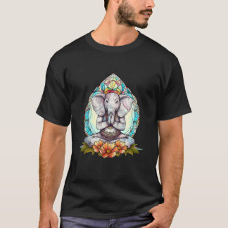 Camiseta Grandes animales de yoga motivo de elefante medita