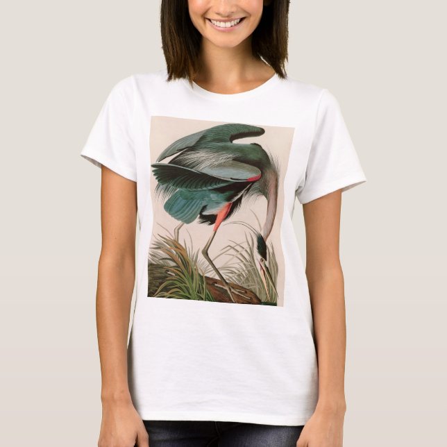 Camiseta Grandes aves de garza azul de América Audubon Prin (Anverso)