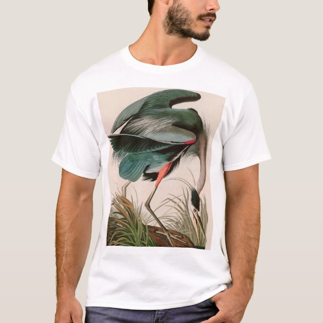 Camiseta Grandes aves de garza azul de América Impresión Au (Anverso)