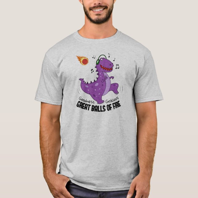 Camiseta Grandes Bolas De Dinosaurio De Fuego (Anverso)